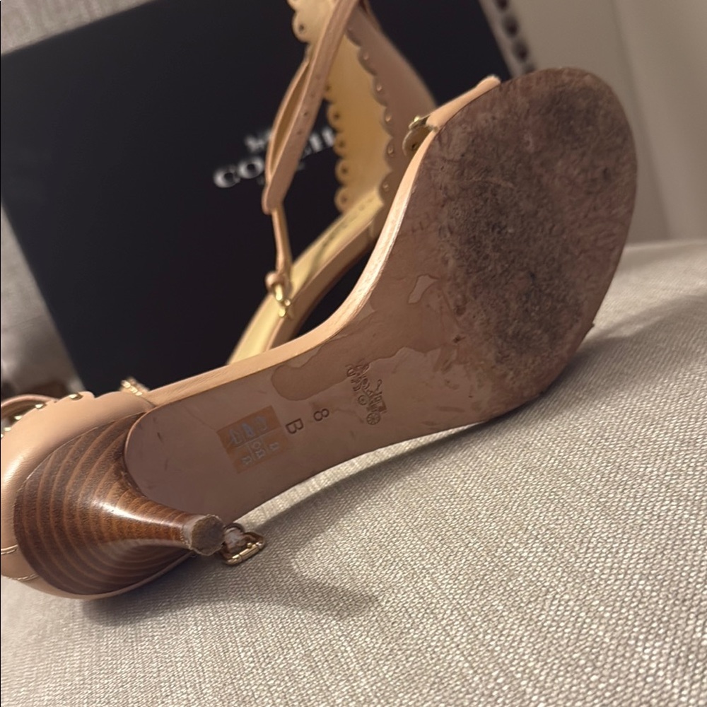Coach Women's Tan Leather Sandals - Picture 5 of 5